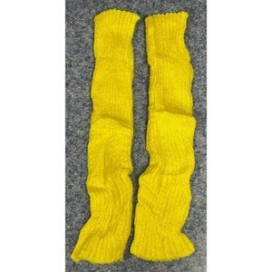 Leg Warmers for Women Girls 80s Neon Ribbed Leg Warmers YELLOW Leg Socks NEW